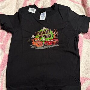 Pixar Cars Black T-Shirt with Colorful Cars Graphic